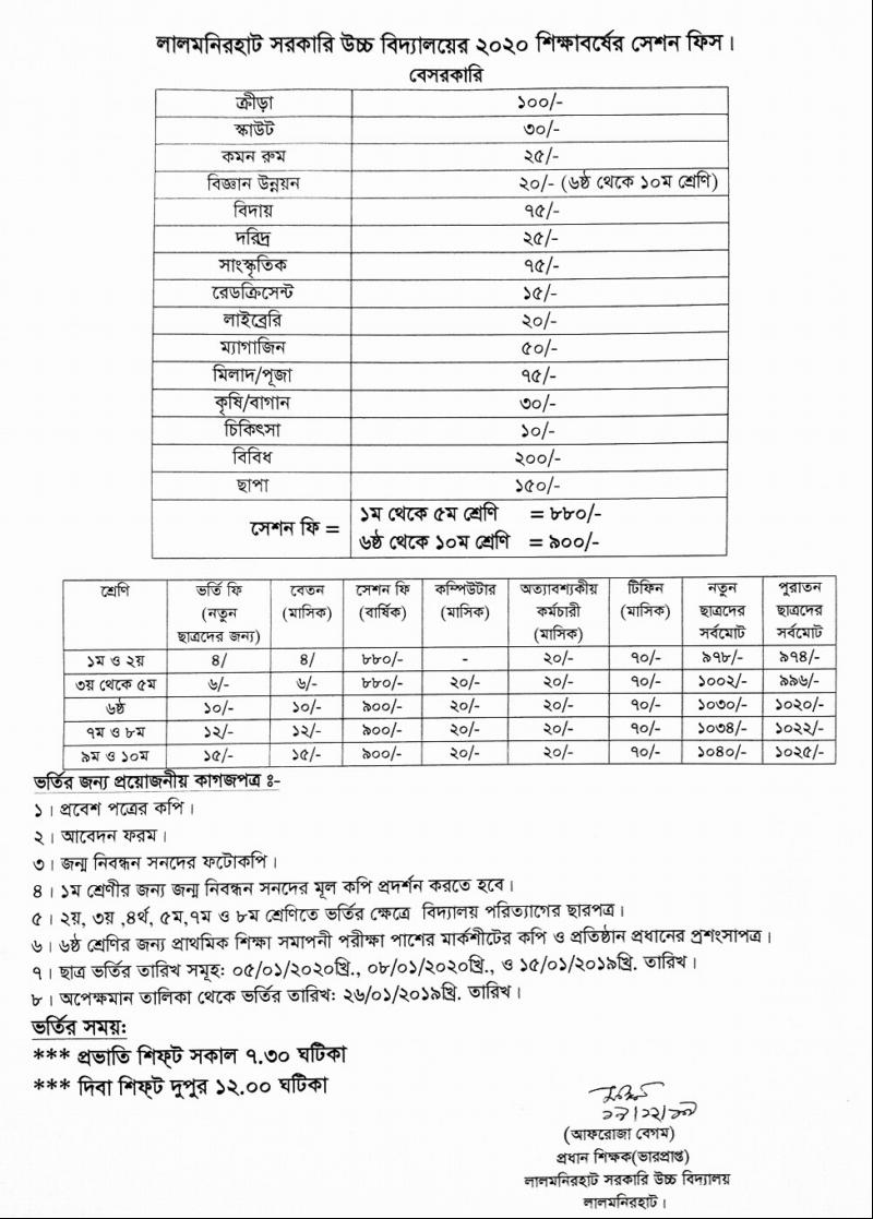 Admission Notice 2020